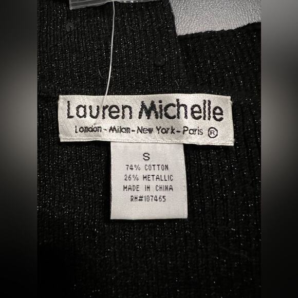 Lauren Michelle Ombré Sequined Sweater Black Sz Small - Picture 4 of 15